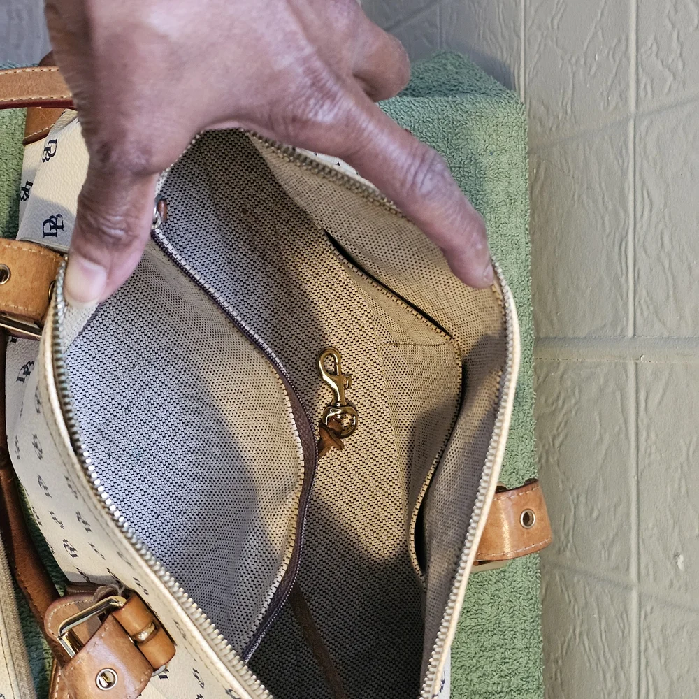 Dooney & Bourke White and Tan Satchel Set - Picture 9 of 14